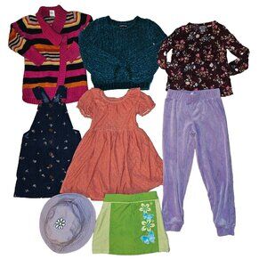 Girls Clothes Lot Sz 5 6 8pc OshKosh Corduroy Tahari Dresses Chenille Sweater